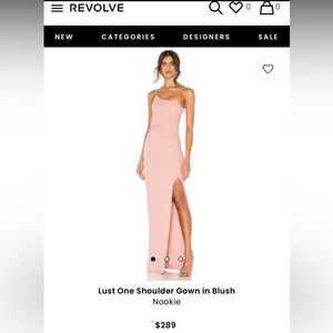Nookie Lust One Shoulder Gown in Blush